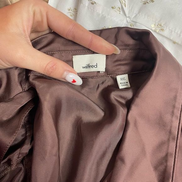 Wilfred Chocolate Brown Tie-Front Blouse - Picture 6 of 6